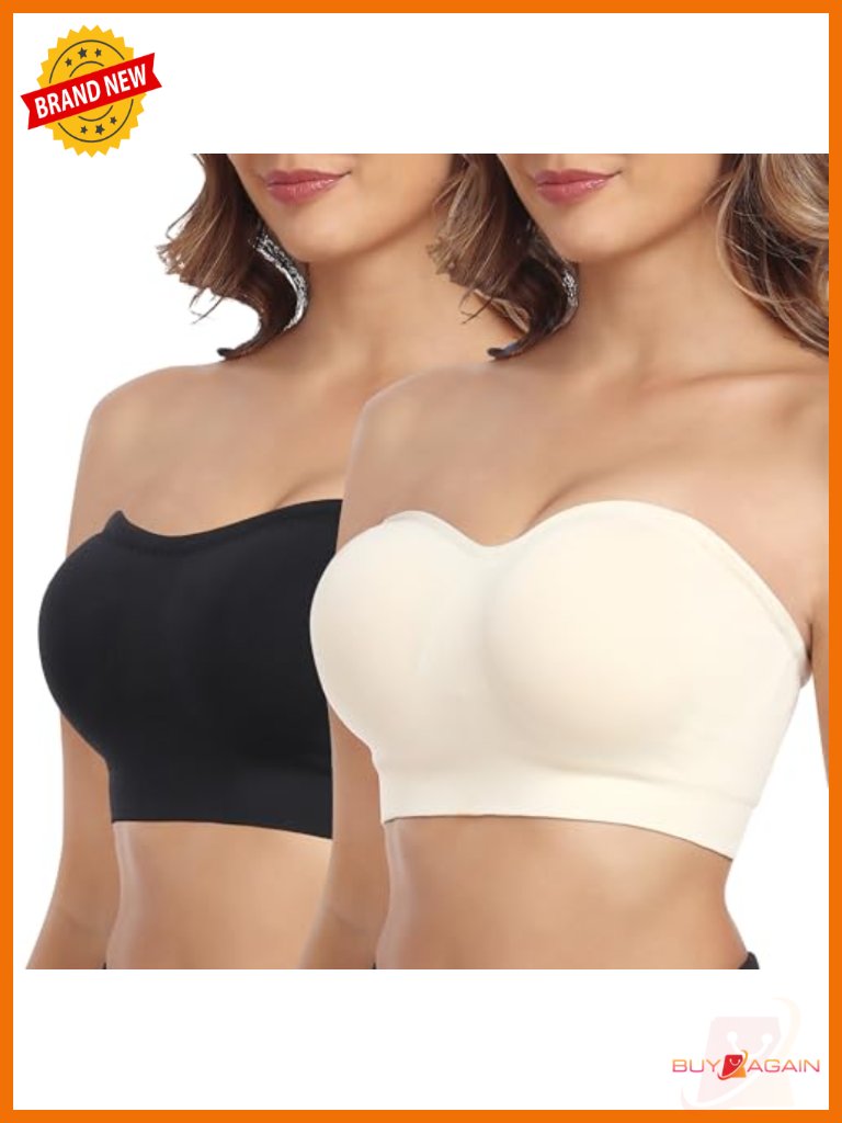 Strapless Bandeau Bra Non-Slip Silicone Seamless Tube Bra Wireless Comfortable